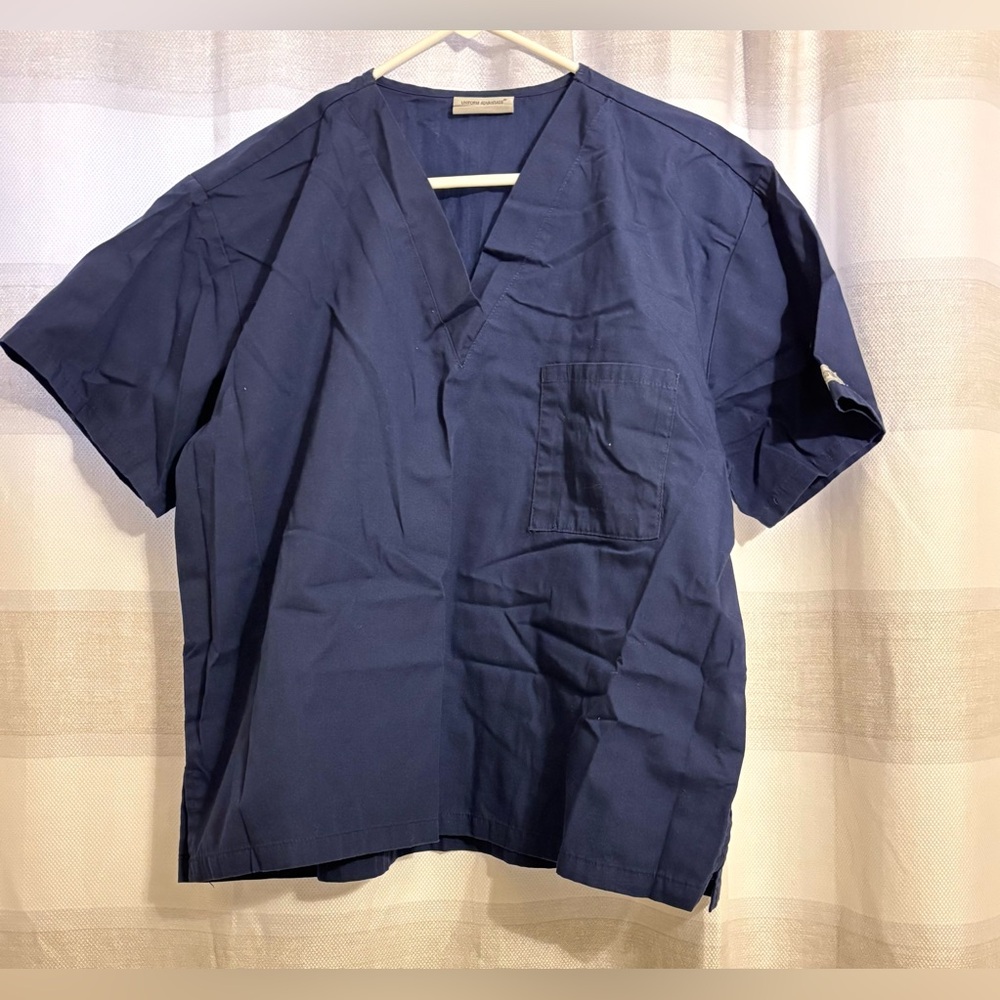 UA SCRUBs  Men Navy Blue V-Neck Scrubs Set  |  Color: Navy Blue